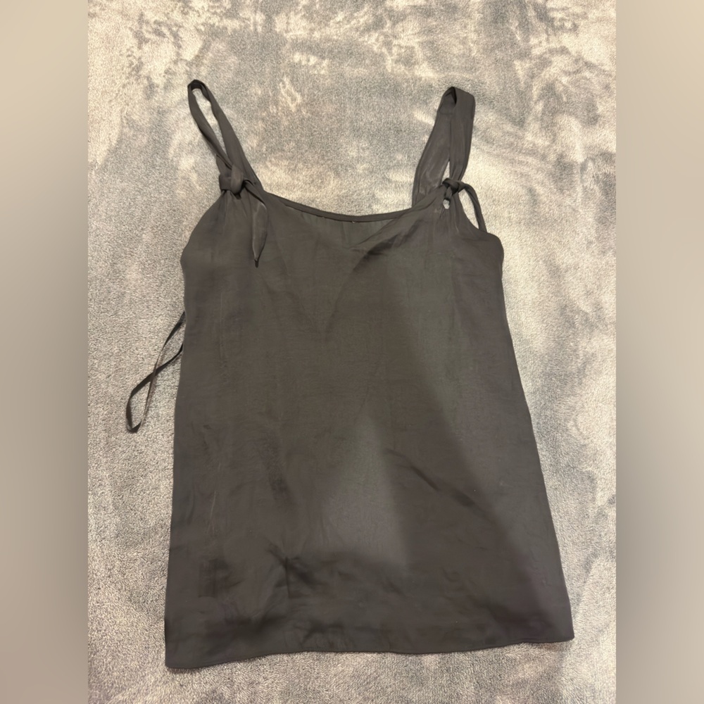 Black Sleeveless Top with Tie Straps